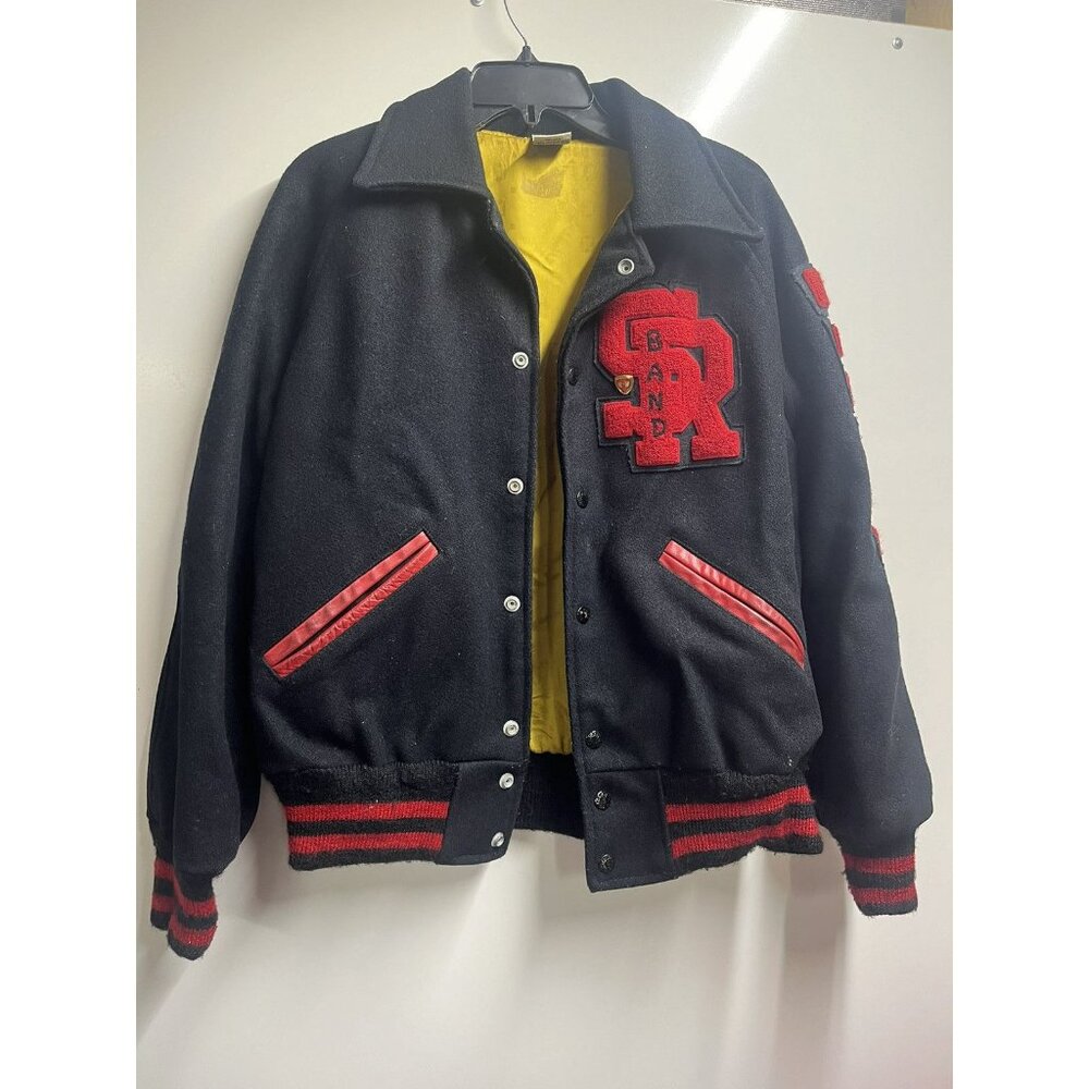 Vintage 1980s Band letterman jacket Coat made by Kaye Bros Unisex